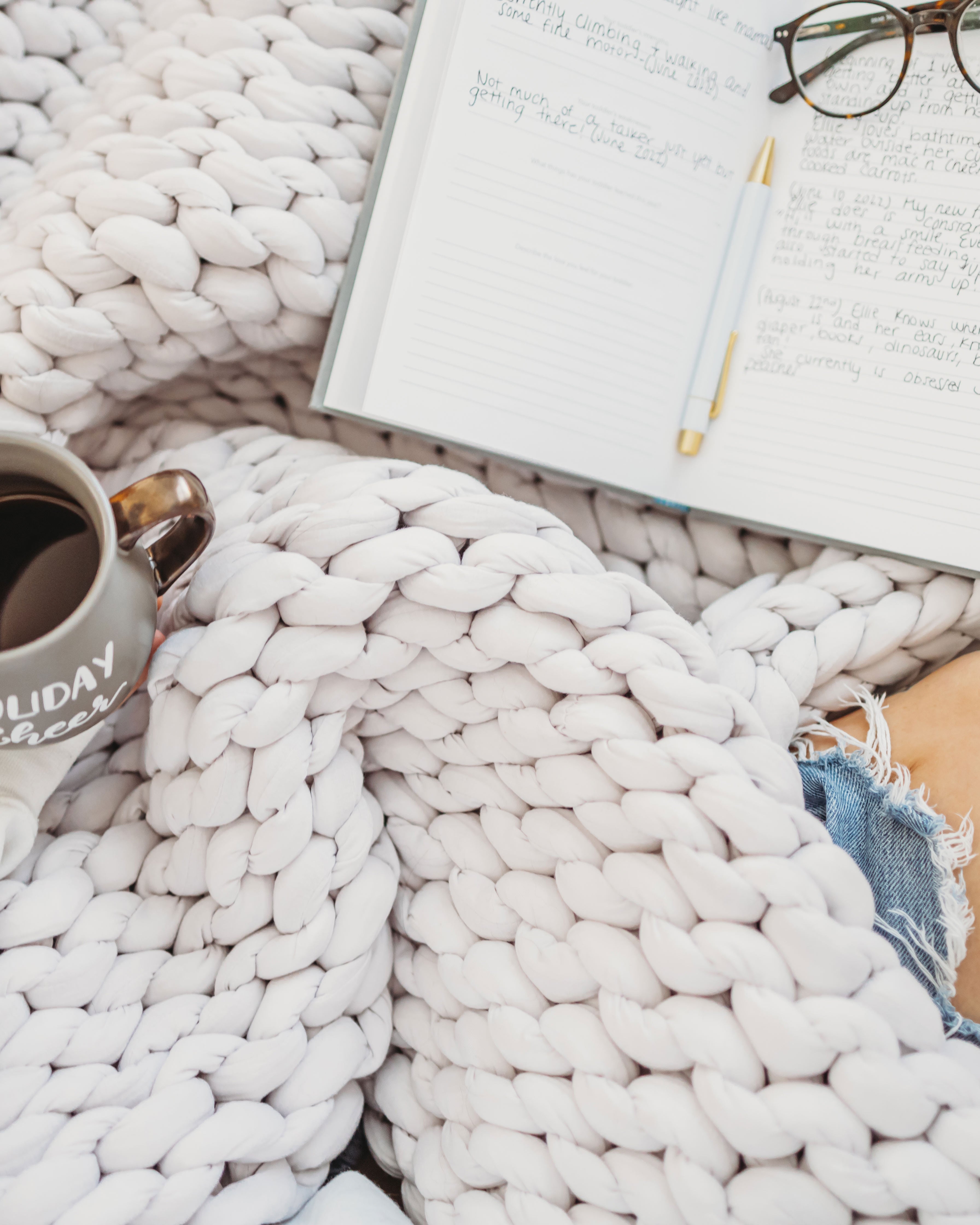 Arm knit weighted blanket best sale